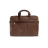 Tap & Tag 2293 natural leather office laptop bag front view with brass hardware and brand logo